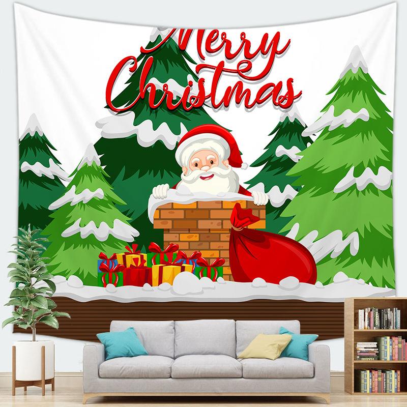Cartoon Santa Claus Tapestry Christmas Tapestry Wall Hanging