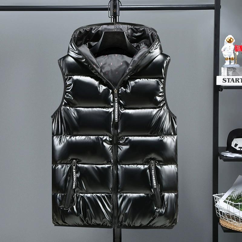 Disposable Glossy Cotton Vest Men's Winter Men's Hooded Cotton Waistcoat Cotton Vest