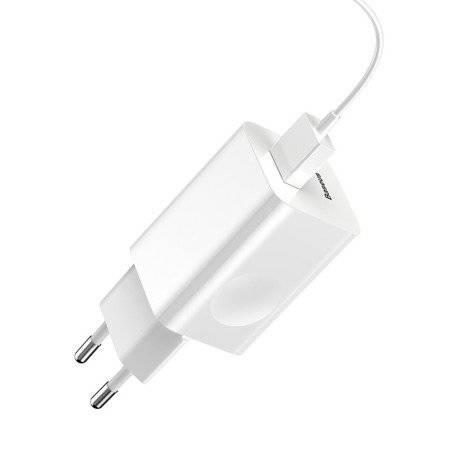 Ładowarka Sieciowa Baseus Charging Quick Charger, Usb, Qc 3.0, 24W (Biała)