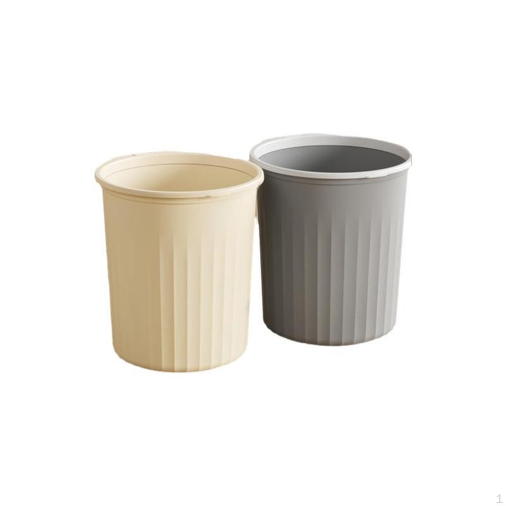 Large Trash Can Waste Bin, Pressure Ring, Kitchen, Bathroom, Office Quiet Gray 2pcs