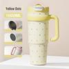 ZISIZ Large Capacity Stainless Steel Insulated Tumbler with Straw