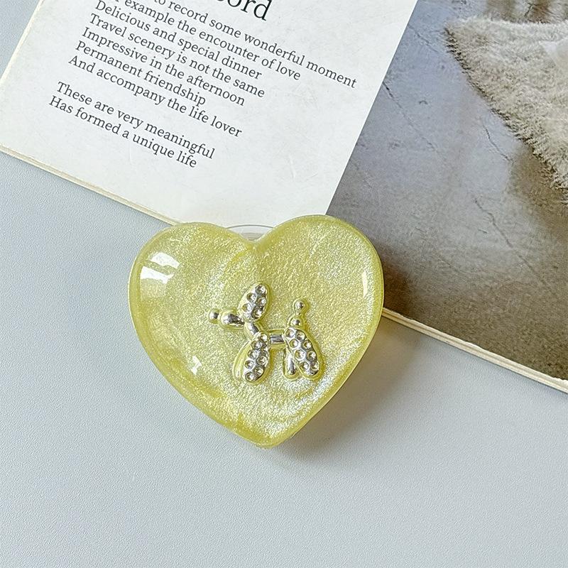 Rhinestone Puppy Solid Color Love Glitter Mobile Phone Airbag Holder Wind Magnetic Paste Ring