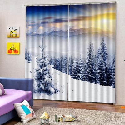 2PCS Darkening Window Curtain Drape Christmas Decoration Bedroom Living Room