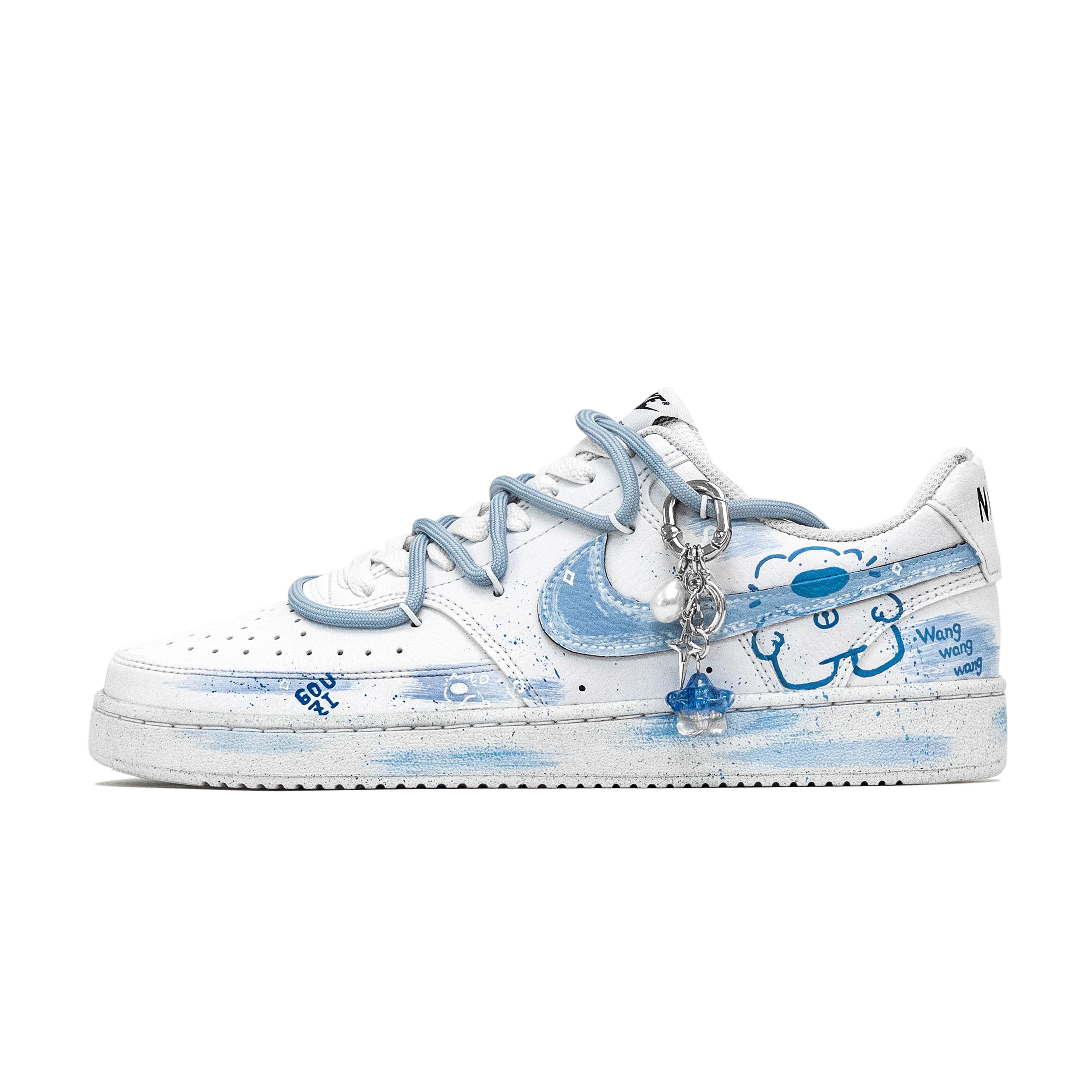 

Nike Court Vision 1 Doggy Leather Abrasion Resistant Abrasion Resistant Low top Skateboard Shoes Men s Blue White DH2987-101(Team60-) 41