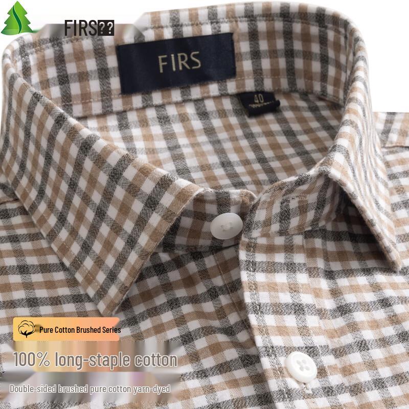 FIRS Men's Long-Sleeve Brushed Flannel Shirt