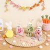 Easter Bunny Decor Cute Rabbit With Flower Hanging Ornaments For Tabletop Mantel Holiday Home Party Table Decorations Gift