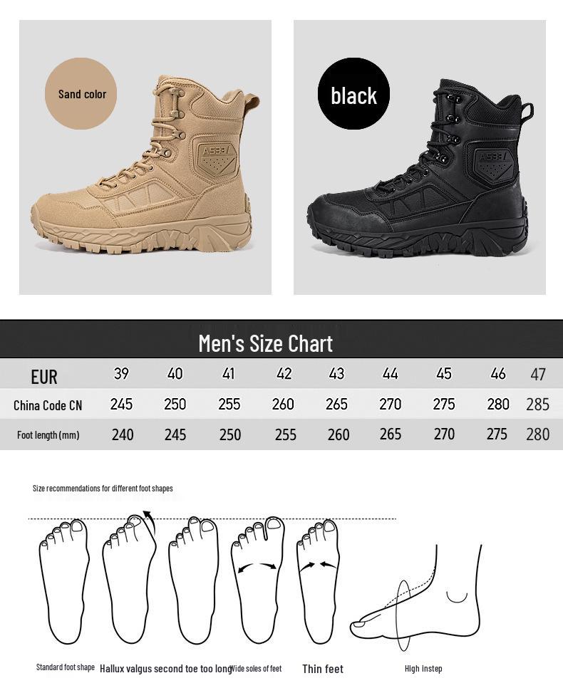 Herren Outdoor Hohe Taktische Stiefel - Langlebig, Schmutzabweisend, Ideal für Wandern und Bergsteigen