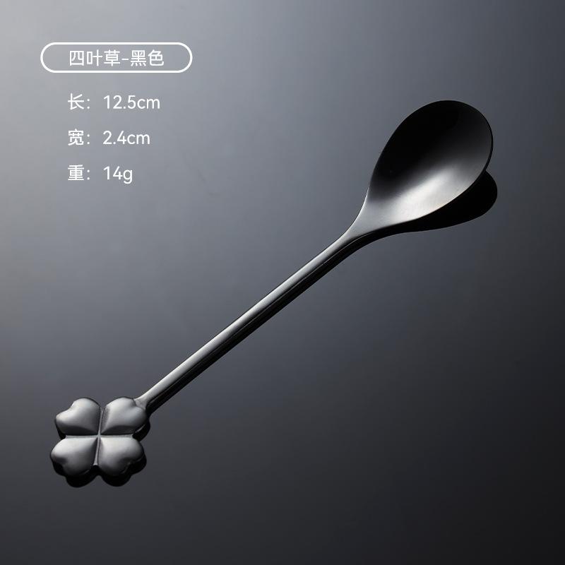 304 Stainless Steel Coffee Spoon Wedding Four-piece Gift Box Love 4 Flower-shaped Titanium-plated Gold Colorful