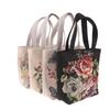 Embroidery Canvas Bag Cute Butterfly Rabbit Peony Tote Bag Small Shoulder Traveling Pouch Handbag Grocery Storage Bag