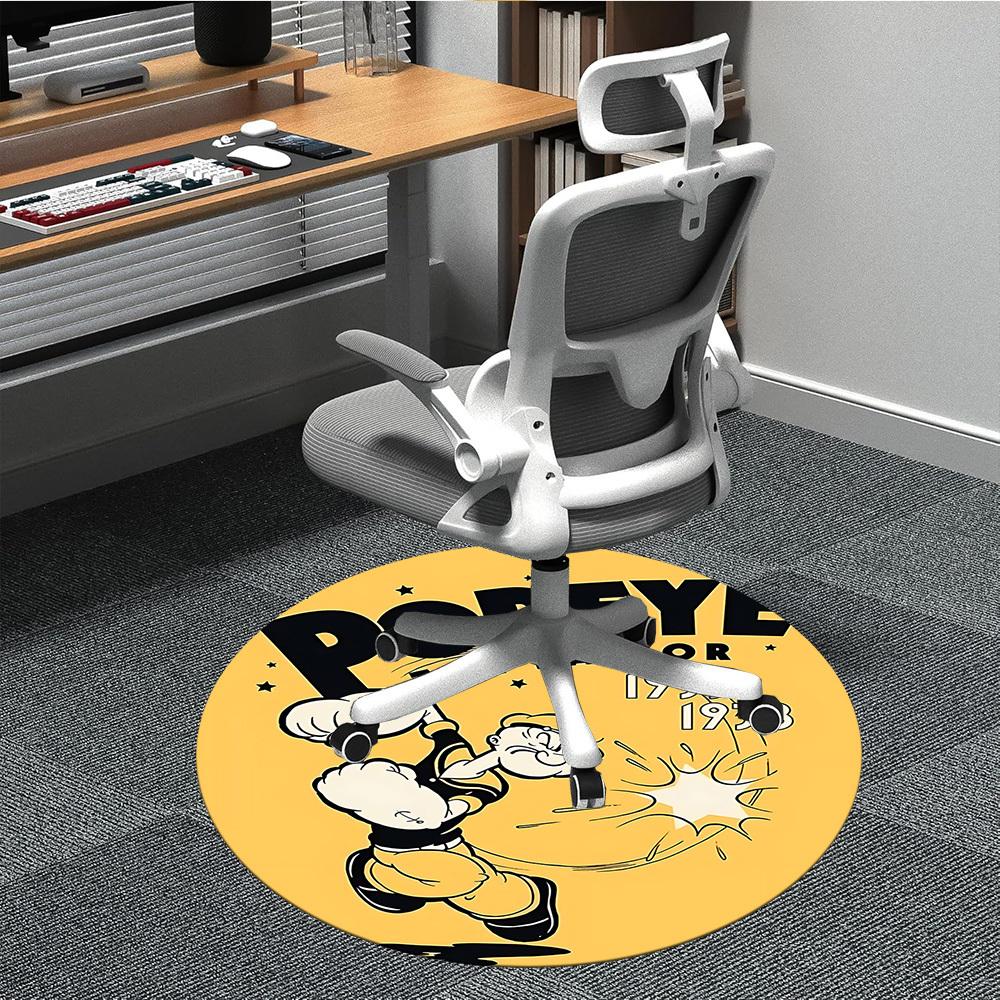 

1pc Popeye Sailor Office Round Area Rug, Under Office Chairs Bedroom Living Room Home Decor, Room Deco 80cm