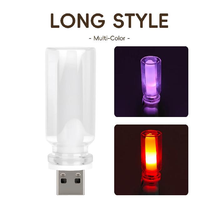 

Car USB LED Rainbow Color Atmosphere Light LED Filament Lamp Portable Lighting Plug and Play Decorative Atmosphere Light RGB Color