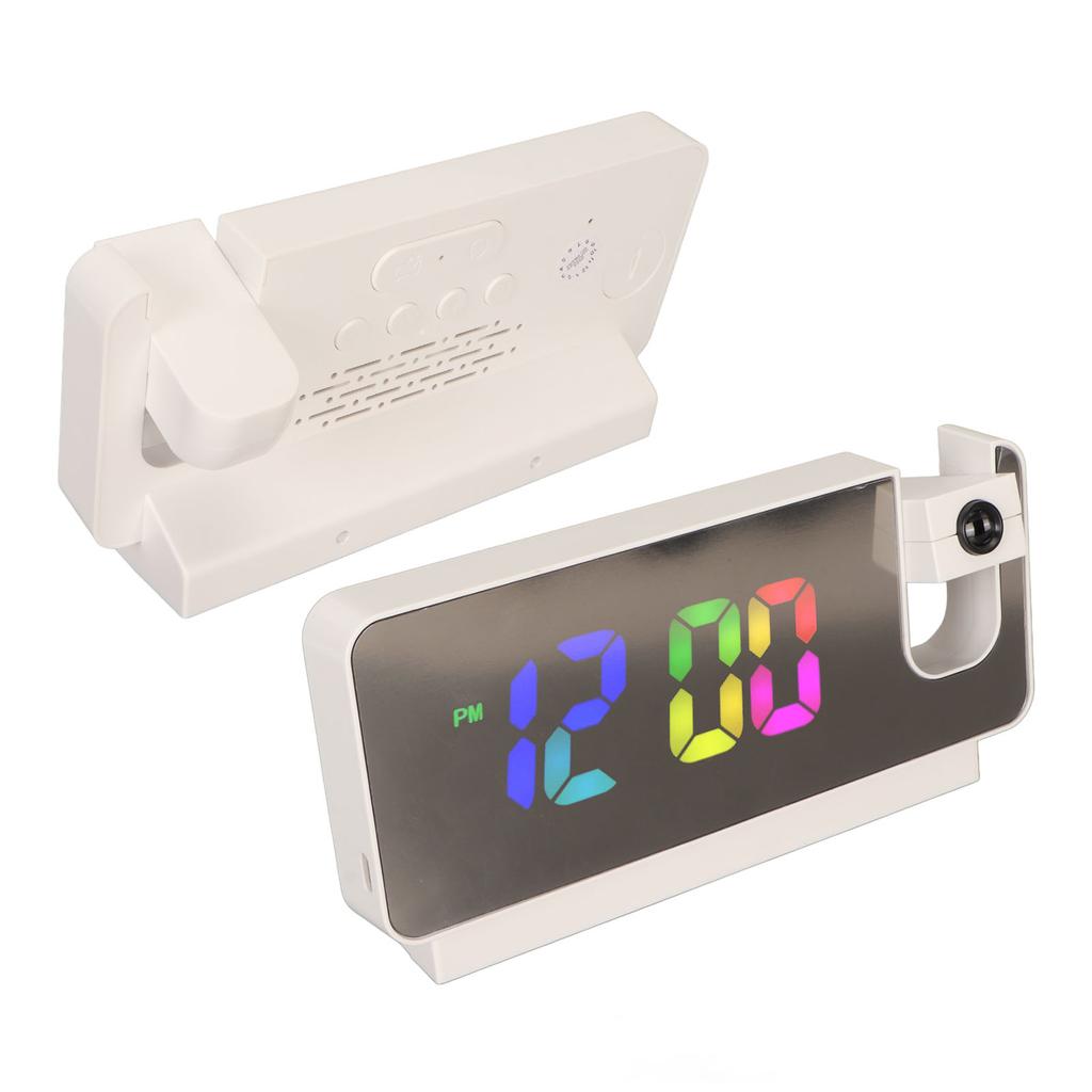 Digital Alarm Clock LED Display Mirror Electronic Clocks Voice Control Temperature Calendar Clocks for Bedroom Dormitory