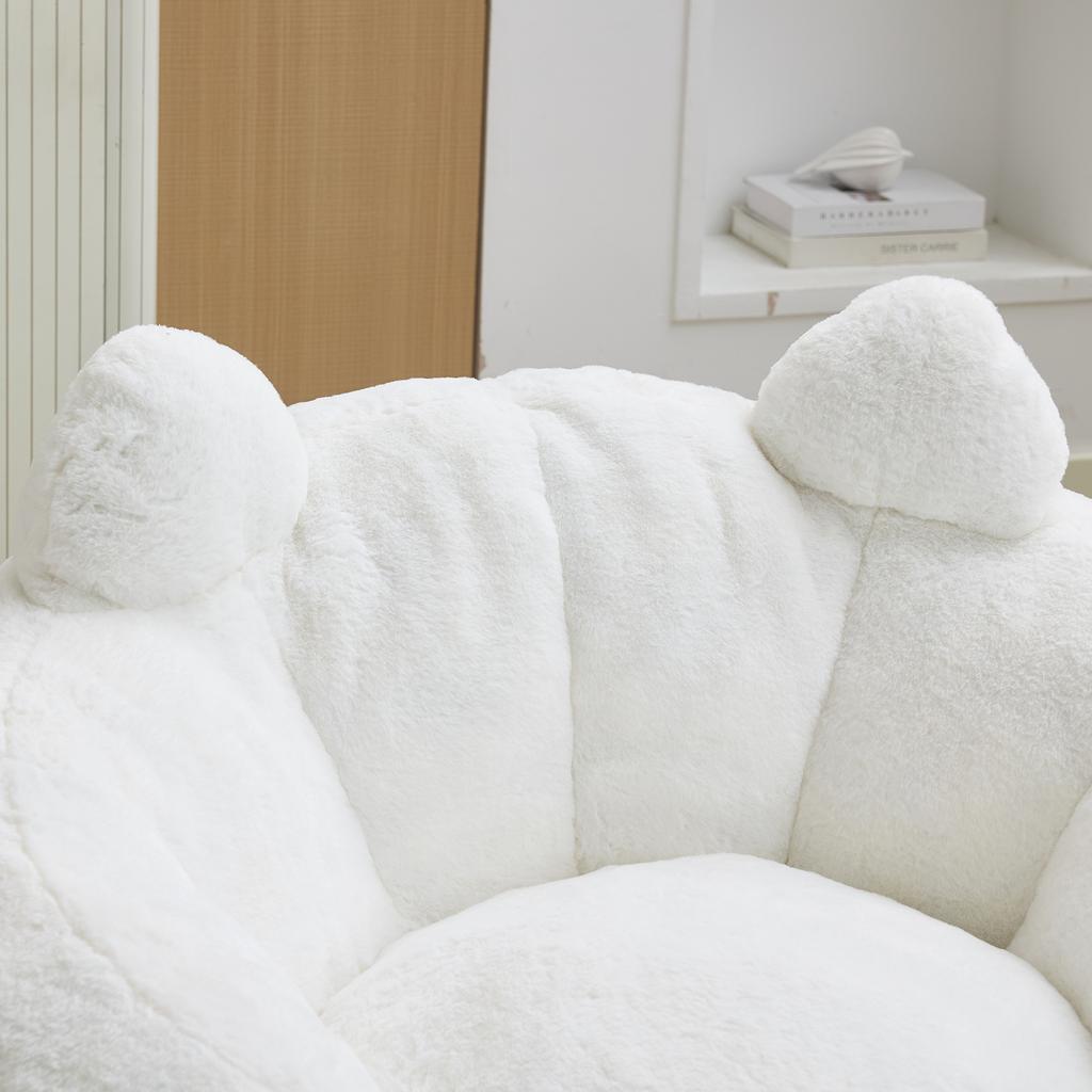 Cat-shaped Beanbag Sofa with Long Tai for Adults, No Installation. Suitable for Living Room, Bedroom, Etc. Relax and Enjoy Life, White
