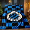 Coperta con Stemma FC Brugge Leggera Ideale per Letto Perfetta per Viaggi, Campeggio, Soggiorni, Uffici, Divani, Regalo di Natale per tifosi