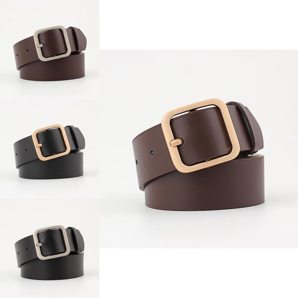 Stylish And Classic Womens Faux Leather Belt With Unique Square Pin Buckle For Lovers Fashion