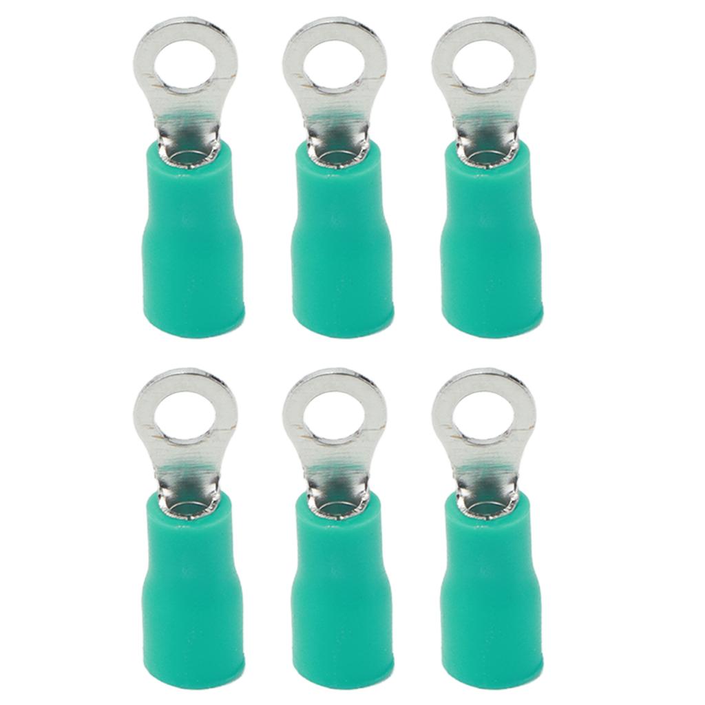 100Pcs Pre Insulated Ring Crimp Terminals Copper PVC Wire Connector for Machinery AWG 22?16RV1.25?5
