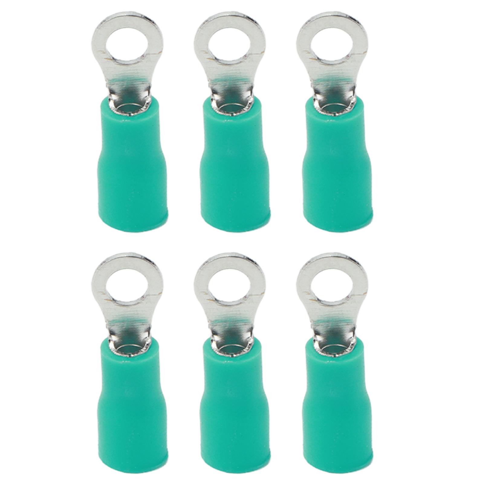 

100Pcs Pre Insulated Ring Crimp Terminals Copper PVC Wire Connector for Machinery AWG 22‑16RV1.25‑3 Green