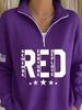 Winter 2026 American Flag Print Women's Half-Zip Hoodie