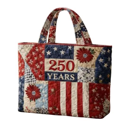 USA 250. Jahrestag Tragetasche, Unabhängigkeitstag Handtasche, Rot Weiß Blau Einkaufstasche, Wiederverwendbare Patriotische Tasche für 4. Juli Geschenke