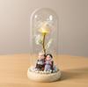 Mother's Day Gift Eternal Flower Glass Cover Rose Mom Parents Birthday Gift Doll Father's Day Ornament