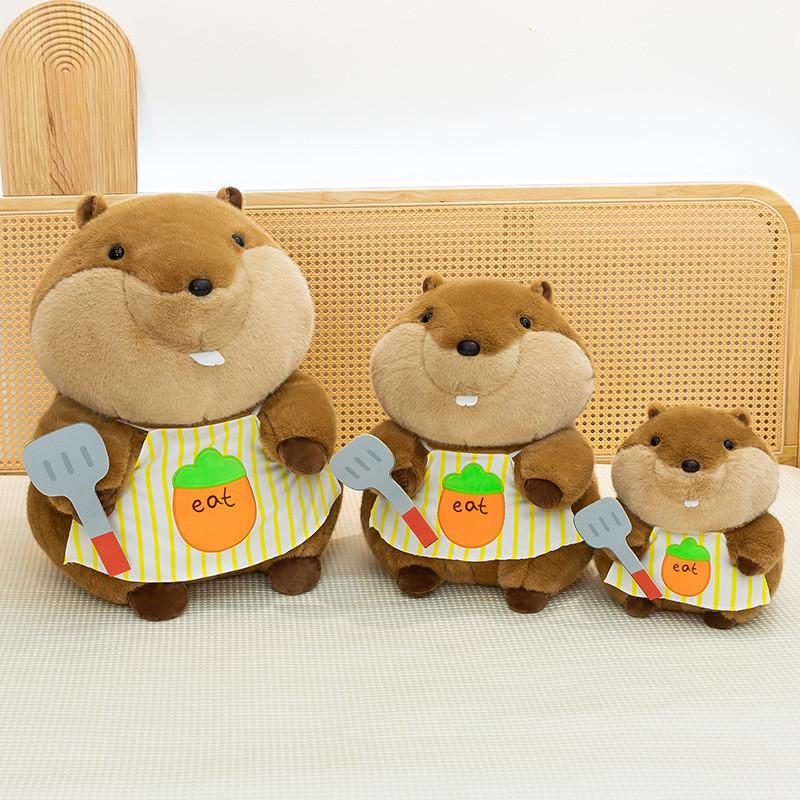 Plush Marmot Toy With Short Pile Fabric For Kids Sleep Pillow Companion