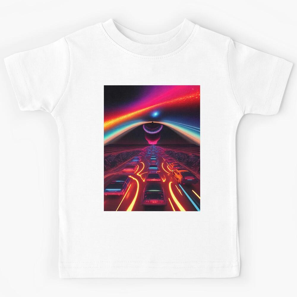Car Synthwave, neon, futurist, kids, game, children, future Kids T-Shirt 160