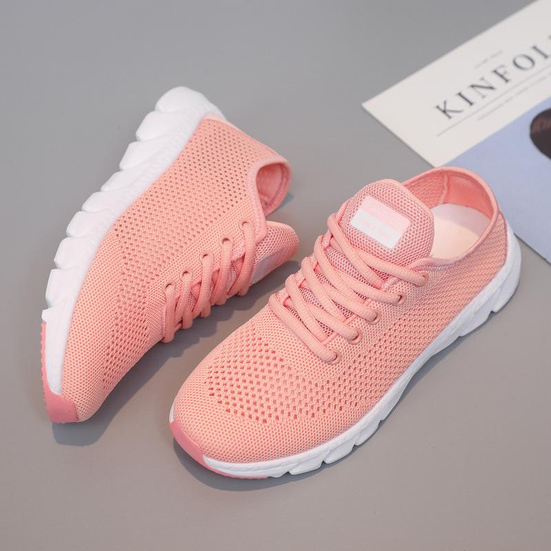 Large Size Breathable Fly-woven Women's Shoes Fashion Trend Simple Women's Sports Shoes Hiking Single Shoes