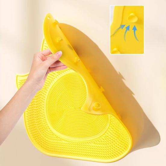 Foot Rub Mat Little Yellow Duck Design Silicone Foot Mat Anti-Slip Suction Cup Bottom Dead Skin Remover Bath Pad