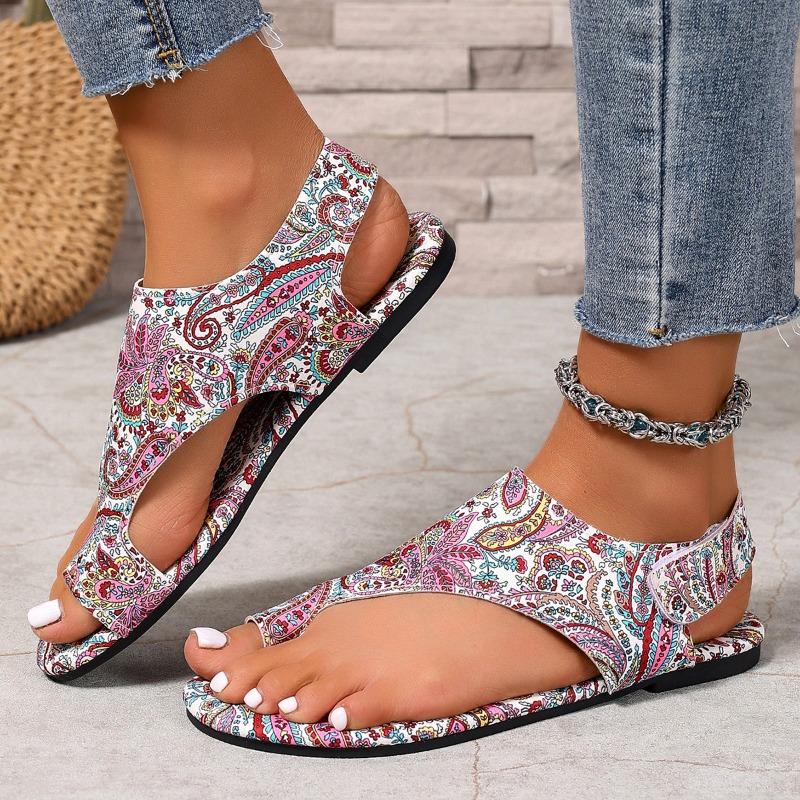  Summer new set of toe flat bottom casual light breathable open toe Velcro beach sandals women's batch