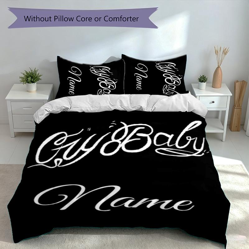 3pcs Custom Name Lil Peep Set,Includes 1 Duvet Cover and 2 Pillowcases,All-season Bedroom Decor