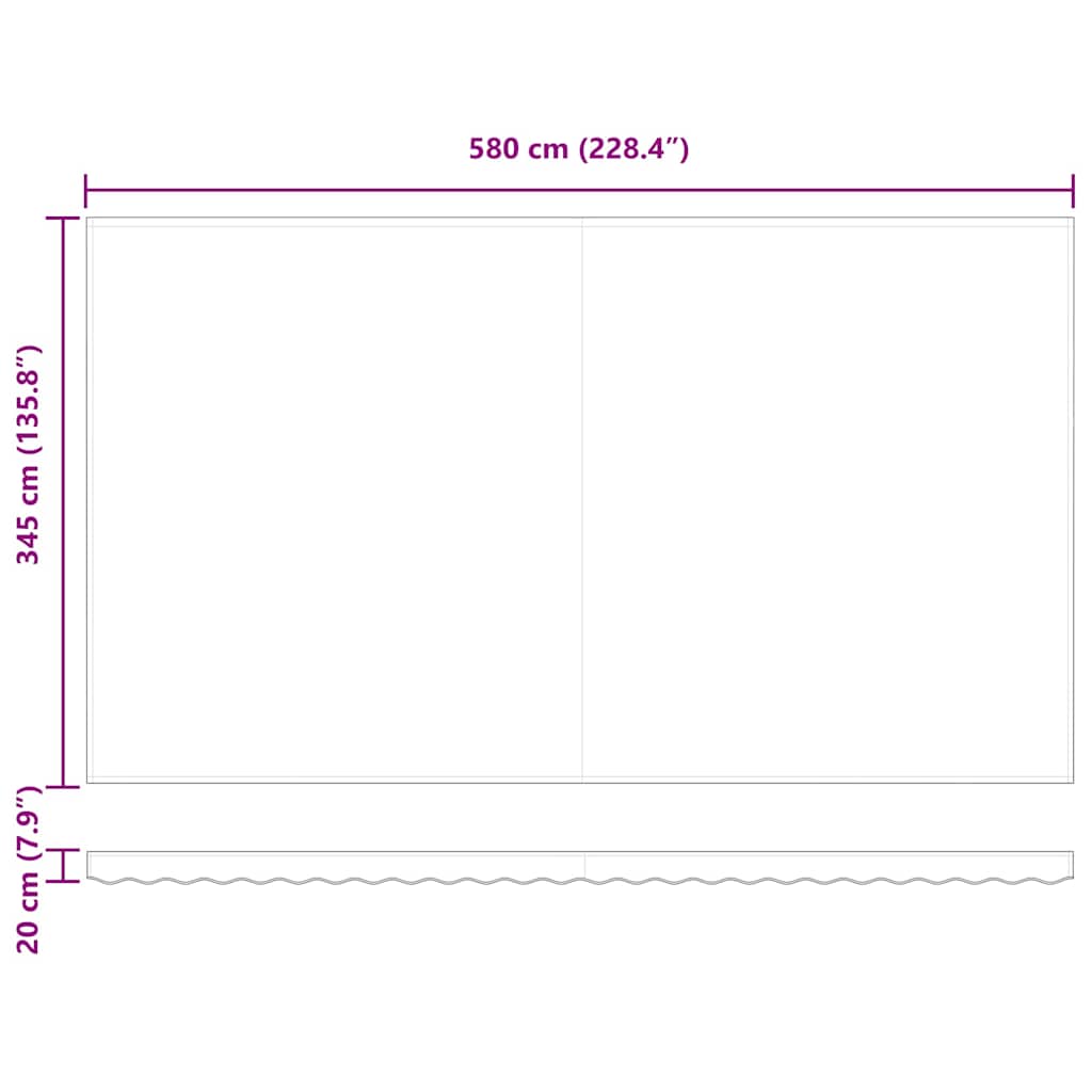 Retractable Awning Green and White 600 x 350 cm