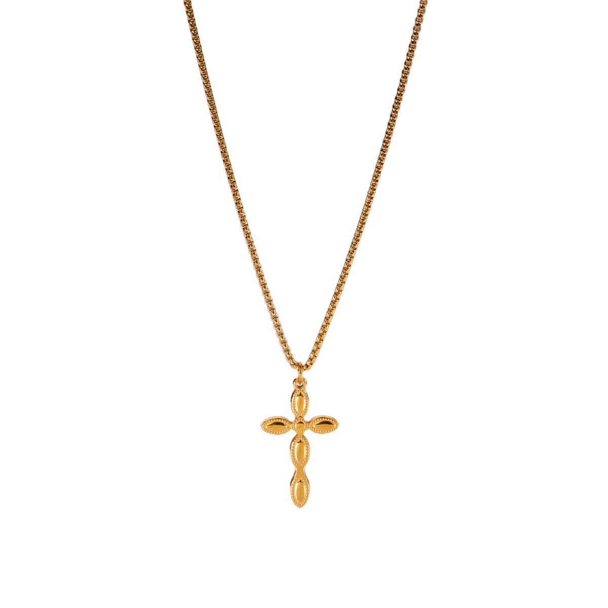 Gotische Kreuzketten für Damen Herren Vergoldeter Edelstahl Kreuzanhänger Halskette Vintage Religion Ästhetischer Schmuck