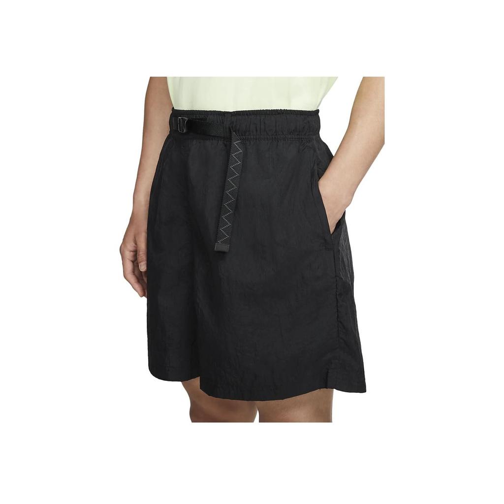 Nike Solid Color Belted Straight-Leg Casual Shorts Unisex Shorts Black CD4137-010