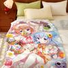 Anime I-Is t-the O-Order a-a R-Rabbit Throw Flannel Throw Blanket, Lightweight Cozy, Durable Washable cute Cool