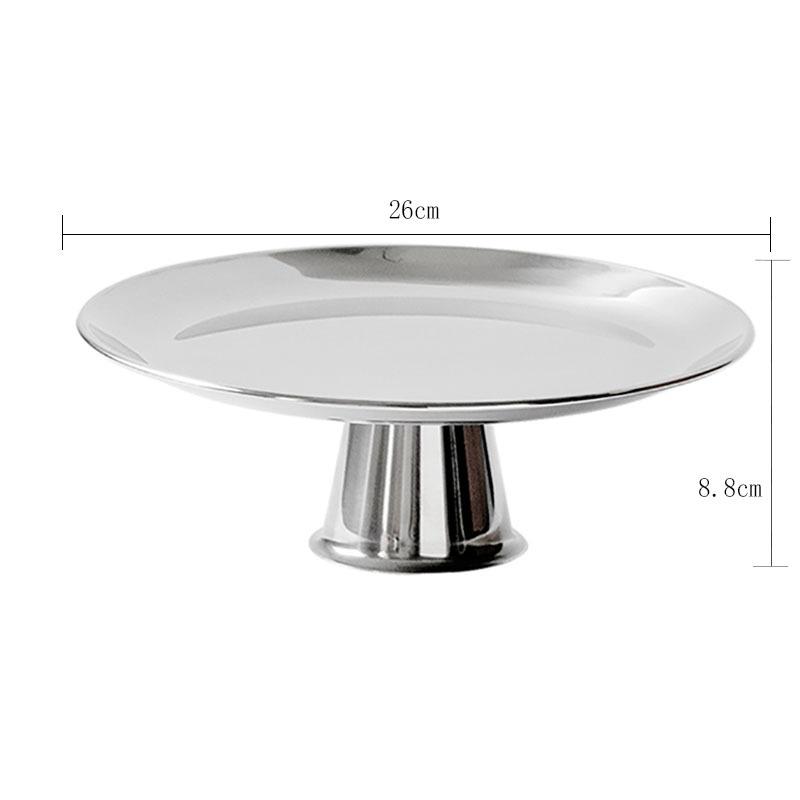 Circular Mirror Stainless Steel Fruit Tray, Snack and Candy Tray, Living Room Coffee Table Storage Tray, Accessory Accessories