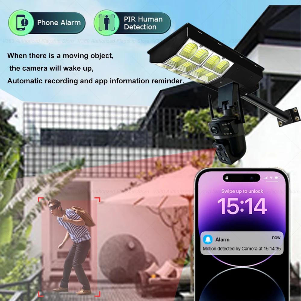 2-in-1 Solar Street Light, Courtyard Lighting, Multi-purpose Security Camera & Wall Lamp, Automatic Solar Charging Surveillance