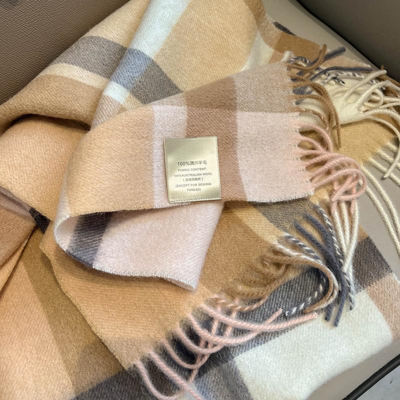 New British wool scarf women's autumn and winter plaid warm fashion versatile mother scarf gift