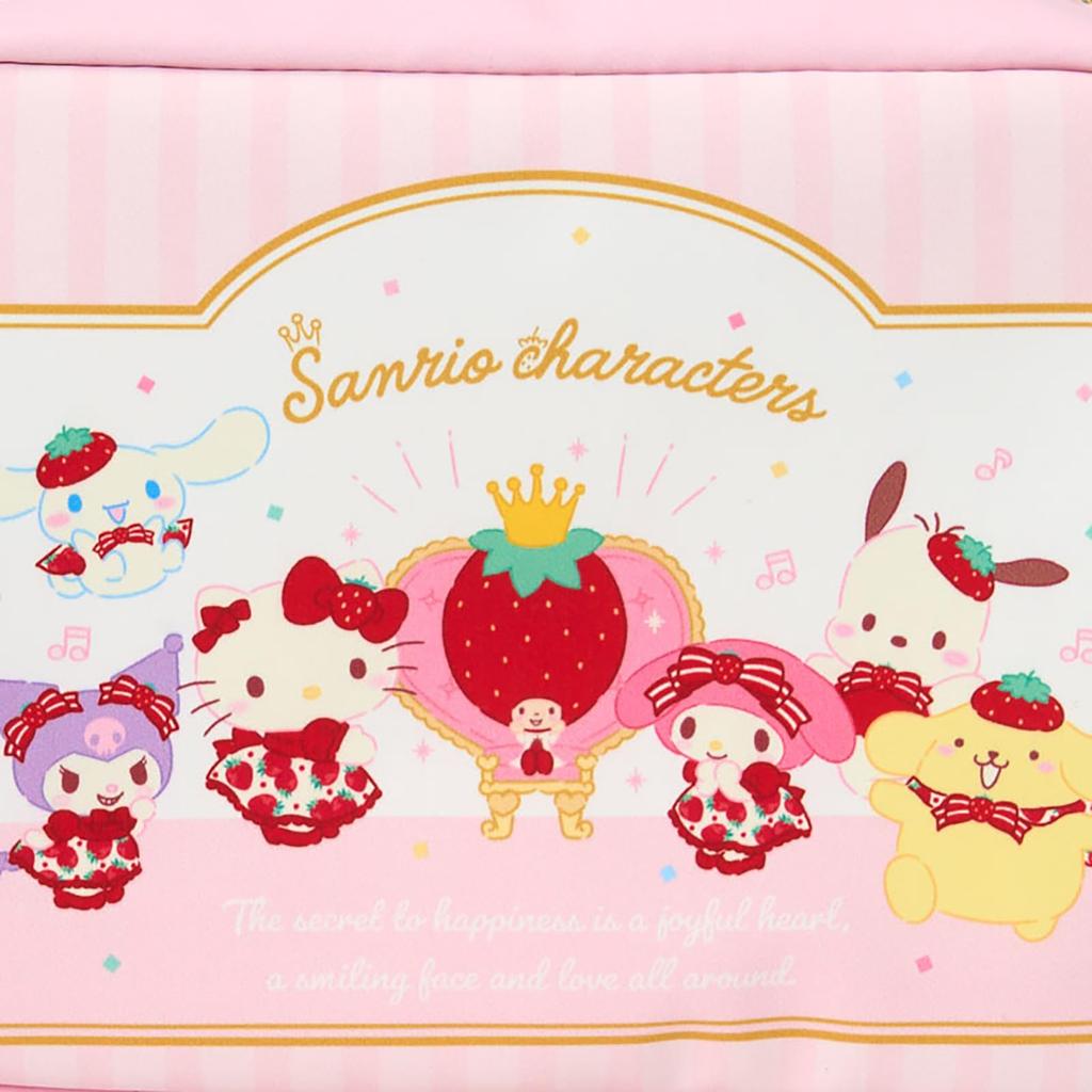 Sanrio Pouch Shimbun 50th Sanrio Characters PU Zinc W X D X Ages 463159 (Ichigo Anniversary) Leather, Polyester, Alloy, Approx. 7.7" 2.2" 5.5" H, 3+,