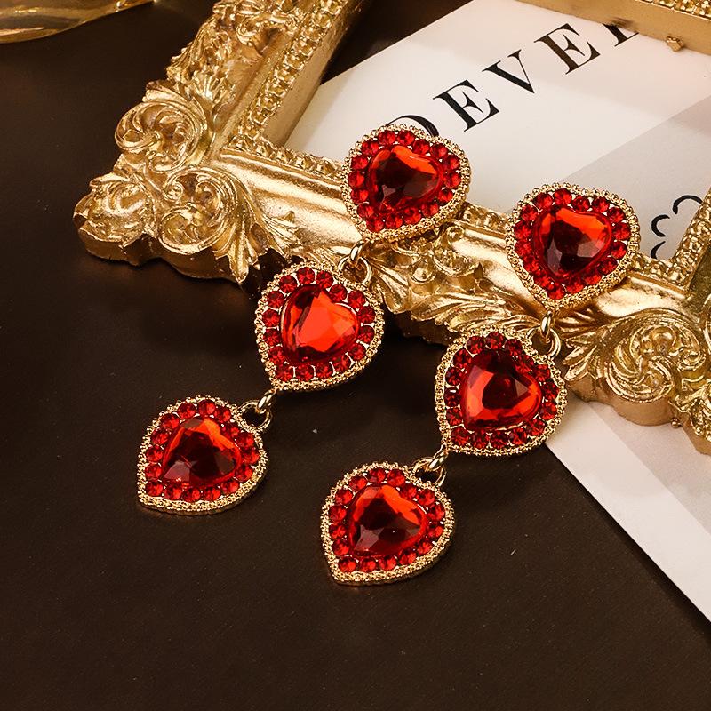 Boucles d'oreilles pendantes Zircon Fleur Colorée pour Femmes, Boucles d'oreilles pendantes Statement pour Fête & Usage Quotidien