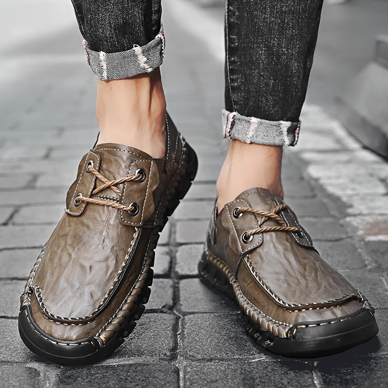 Genuine Leather Shoes Men  Mens Casual Shoes Fashion Brand Cow Leather Footwear Black Business Formal Shoes