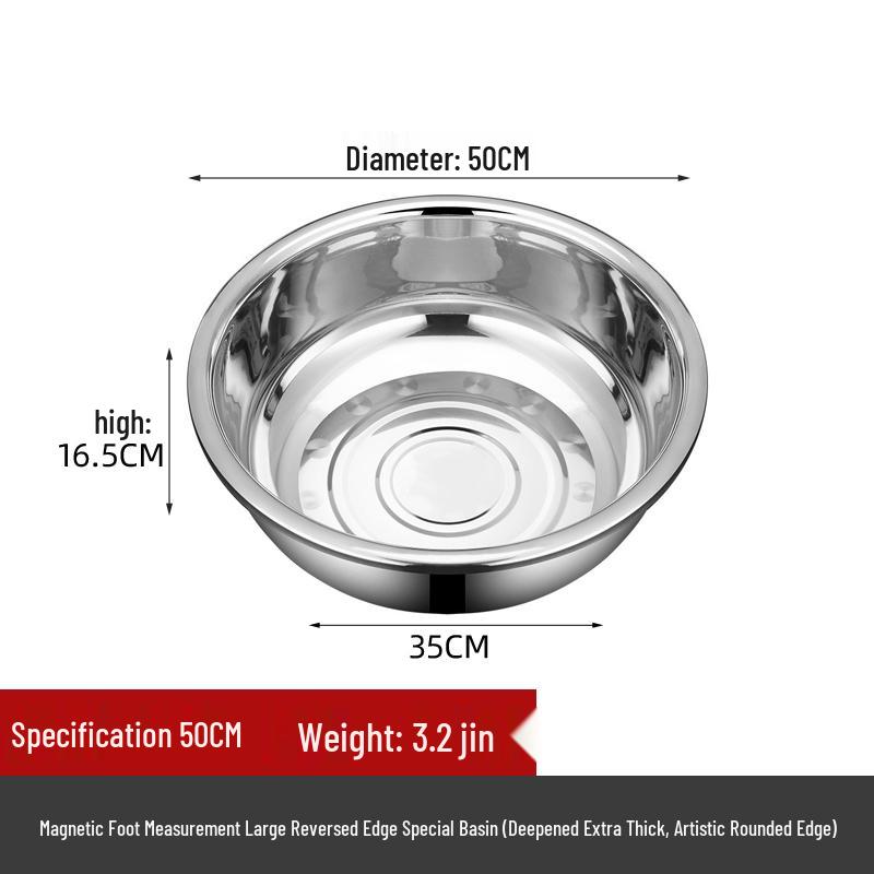 Stainless Steel Basin, Large/Extra-Large: Ideal for Washing Vegetables, Mixing Dough, or Bathing.