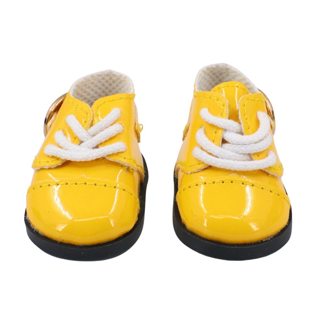 

1 Pair Casual Wear Doll PU Leather Shoes Lightweight 20cm Doll Leather Boots Kids Gifts жёлтый