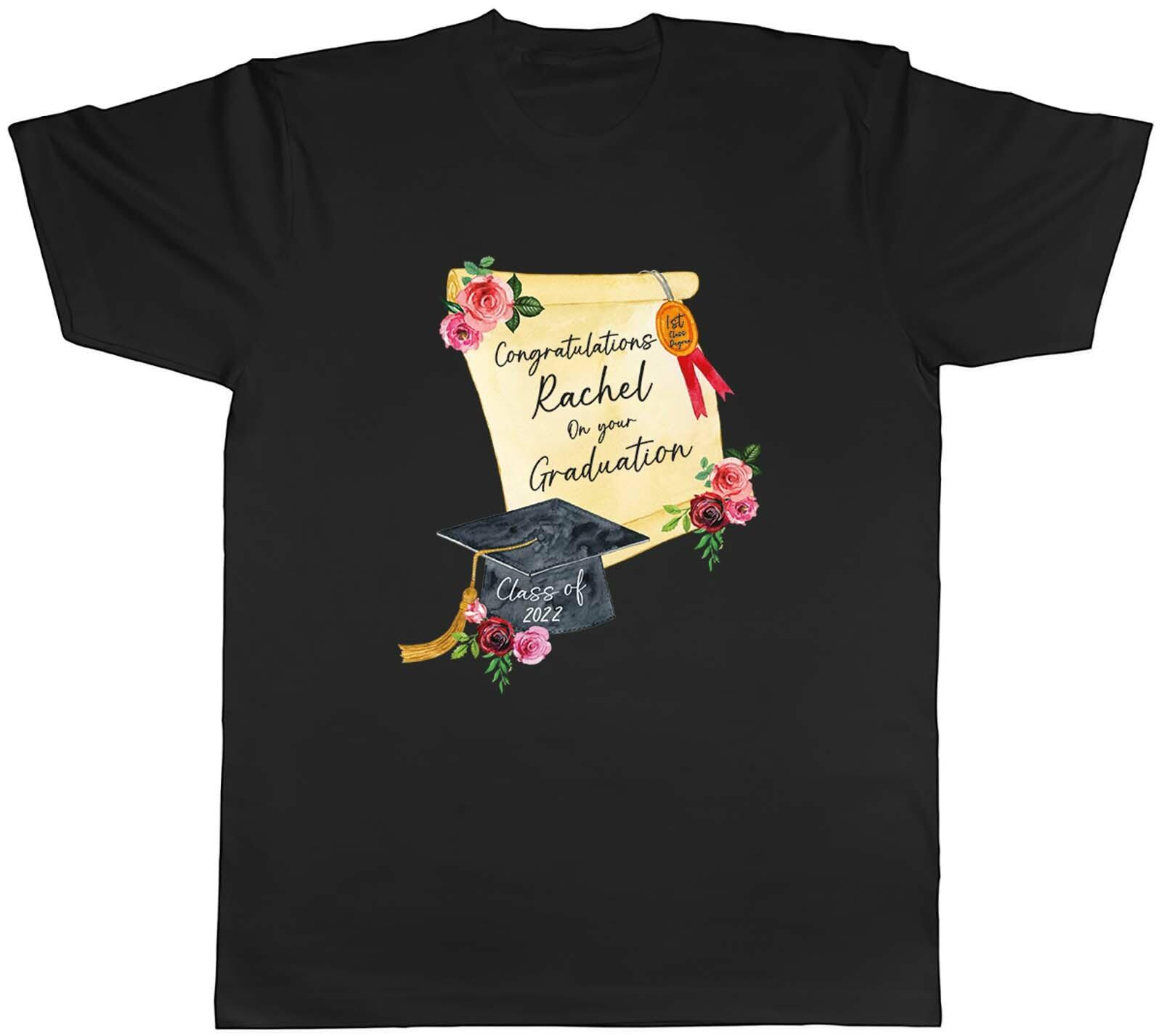 Personalised Congratulation On Your Graduation Mens Unisex T-Shirt Tee Gift XXXL