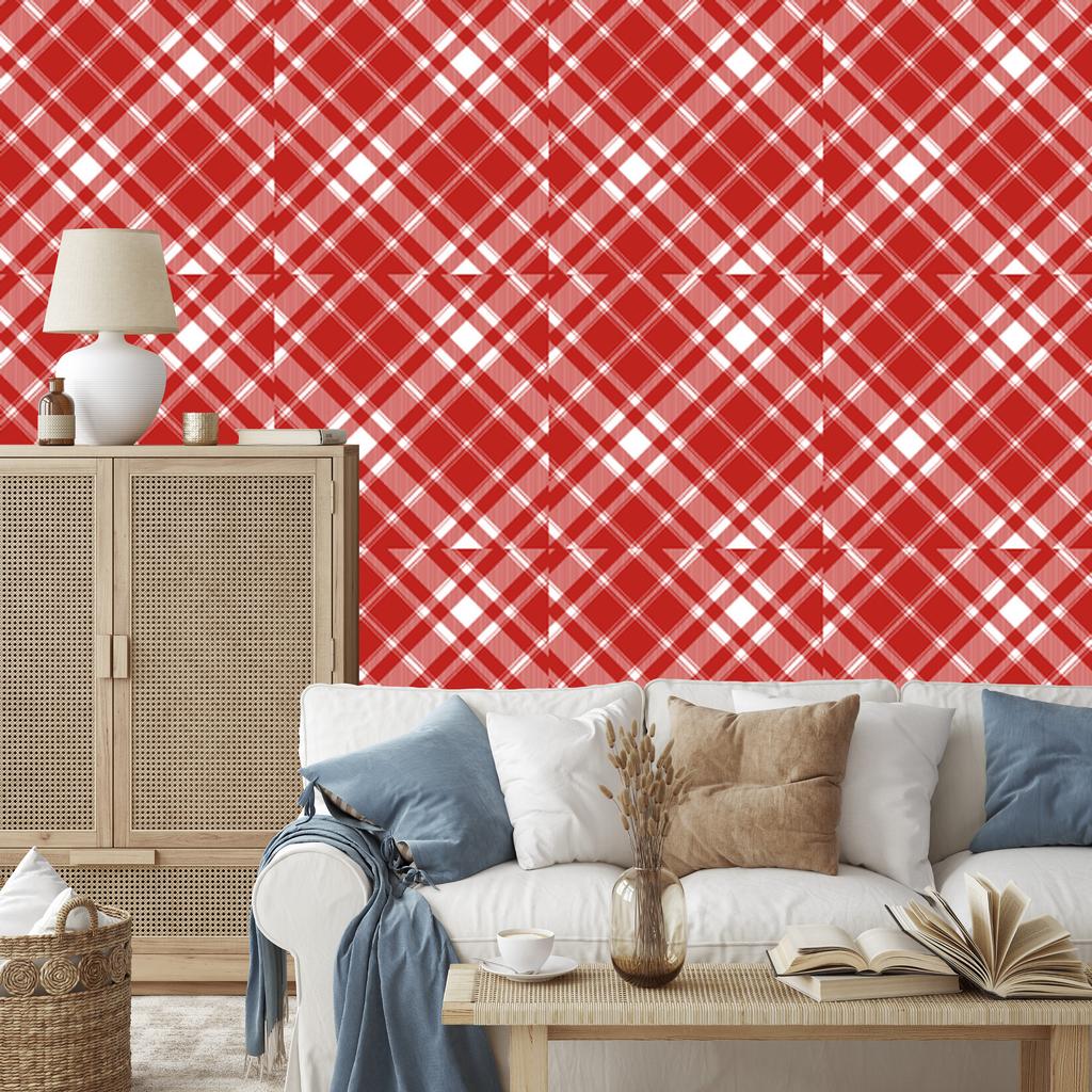 Red checkered wallpaper, red background, 50x1000