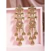 Long Jhumka Earrings with Pearl Beads & Ear Chain Traditional Wedding Festive Jewellery for Women & Girls