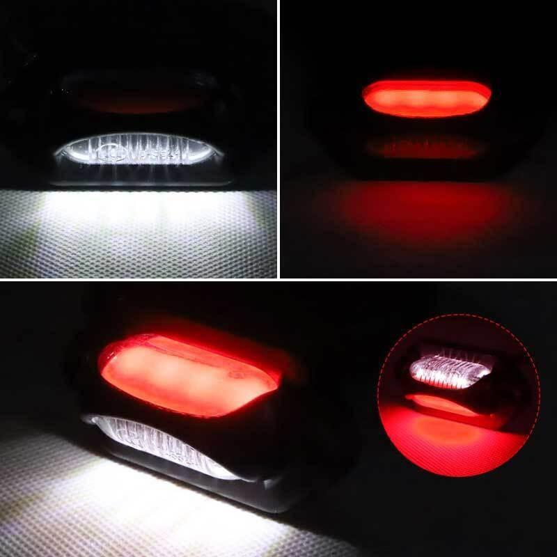 Car License Plate Lamp 12V-24V Truck RV Trailer Signal Lights Side Lights 8LED Dual Color Warning Light Clearance Lamps Assembly