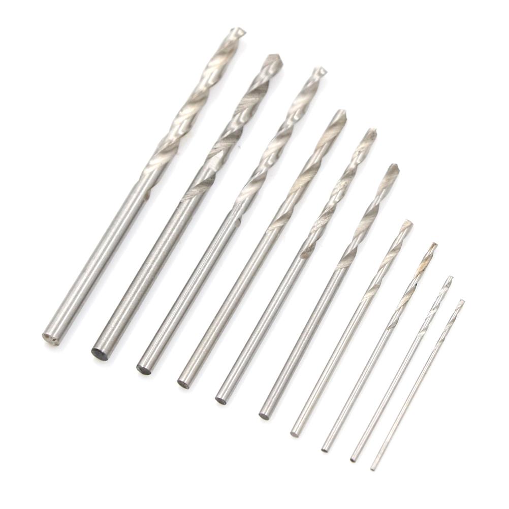10Pcs Titanium Coated Drill Bits High Speed Steel Drill Bits Power Tools 0.8-3Mm
