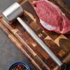 1 Stück Fleischhammer aus Edelstahl, Fleischklopfer, Haushalts-Fleischhammer aus Edelstahl, Steak doppelseitiger zarter Fleischha
