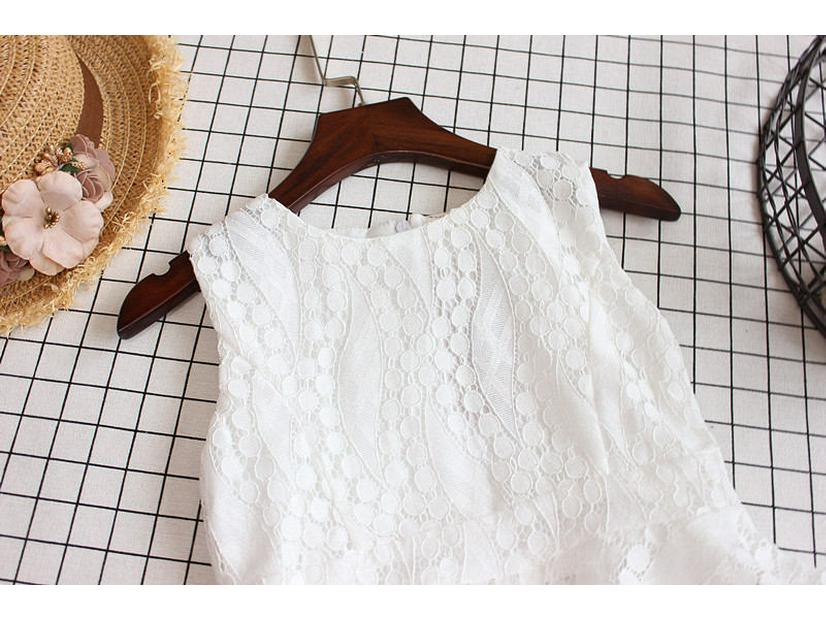 Very Fish 2022 Summer Lace Crochet Girls' Vest and Shorts Set