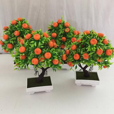 Orangefarbener künstlicher Bonsai, langlebig, stabil, lichtecht